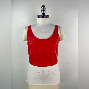 💚 3046. Faux Leather Crop Top